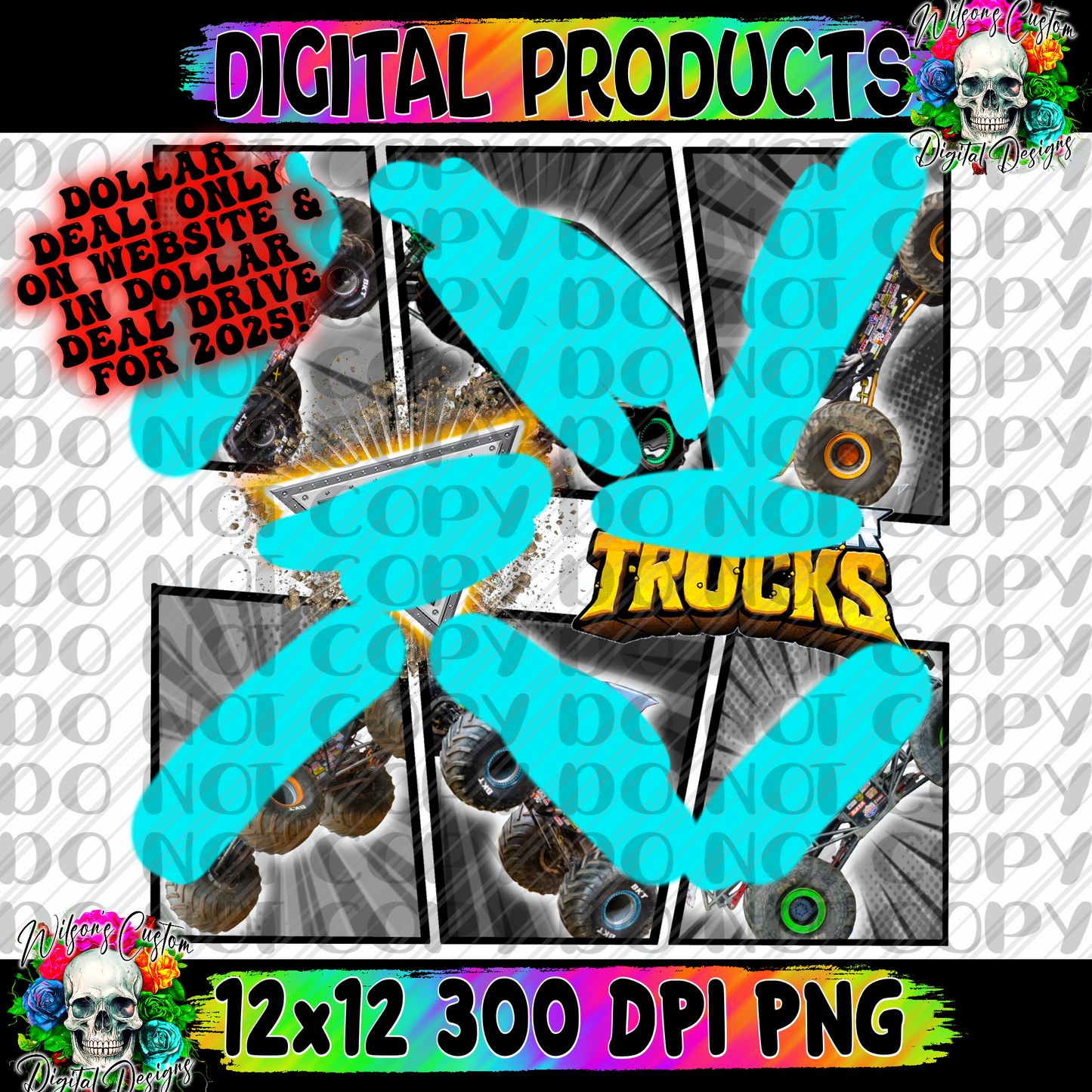 Monster truck collage