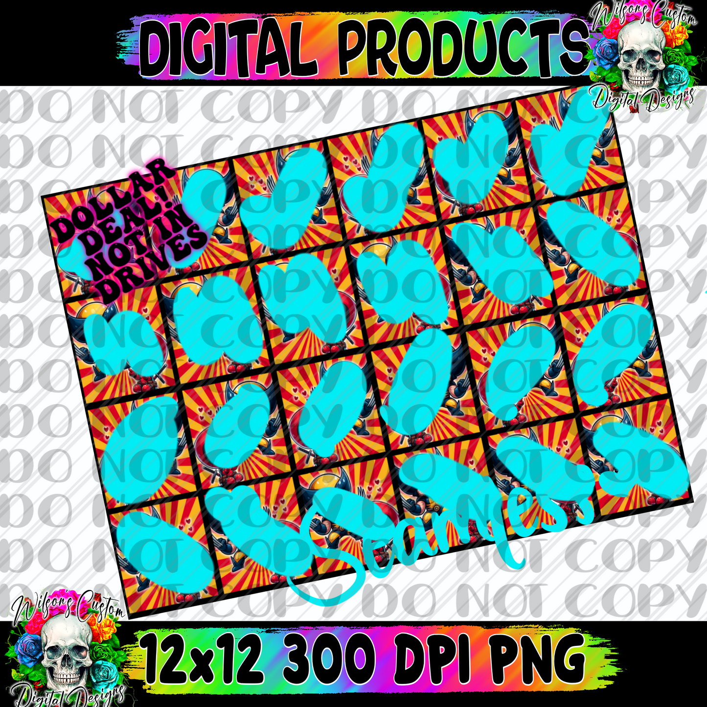 Seamless dp & wolf cute style