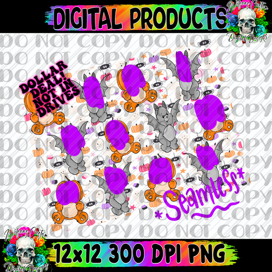 Seamless halloween bears