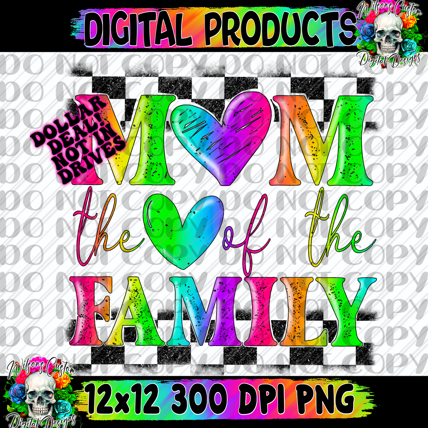 Mom the heart of the family rainbow