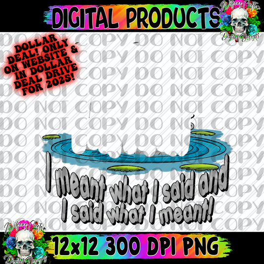 I meant what I said and said what I meant