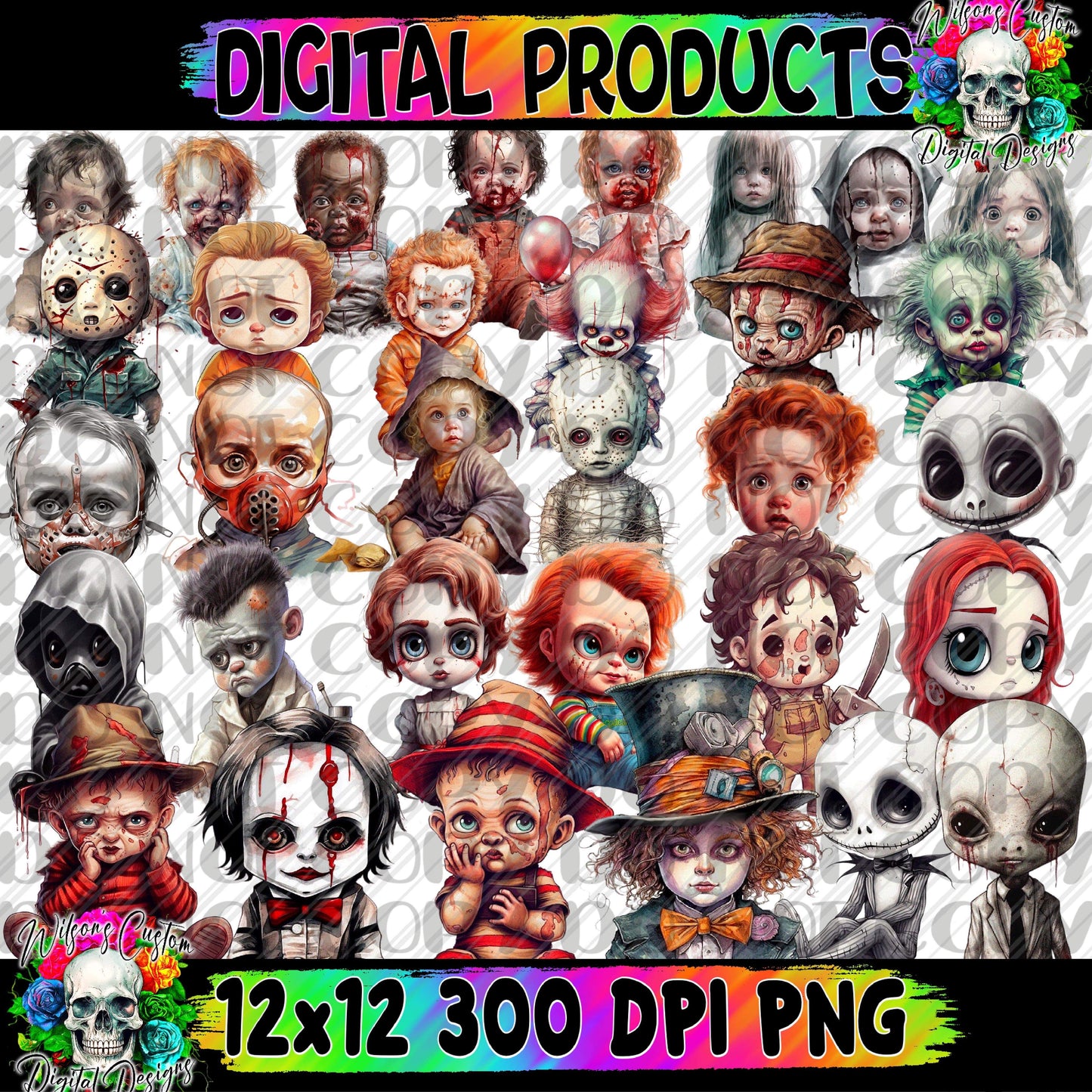 Horror Babies Clipart Bundle