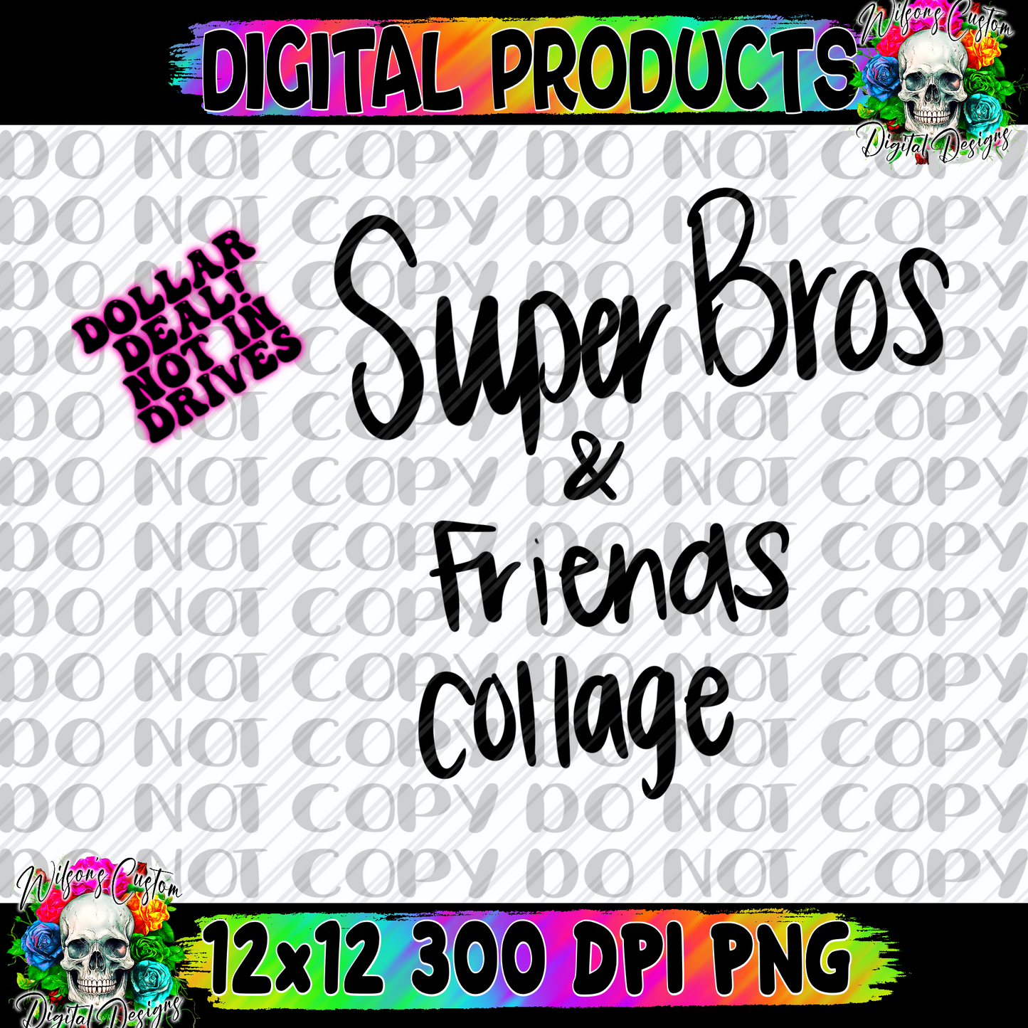 Super bro and friends collage