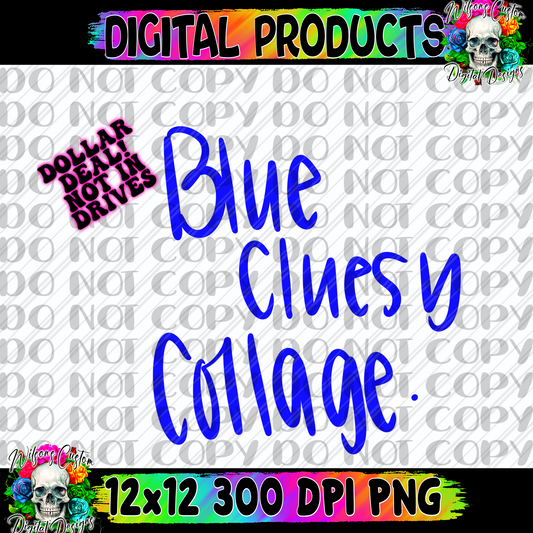 Bluesy cluesy collage