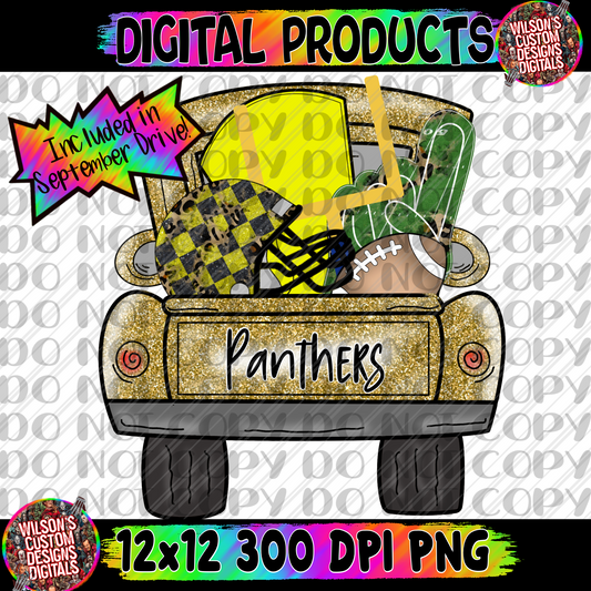 Football Truck Gold & Black