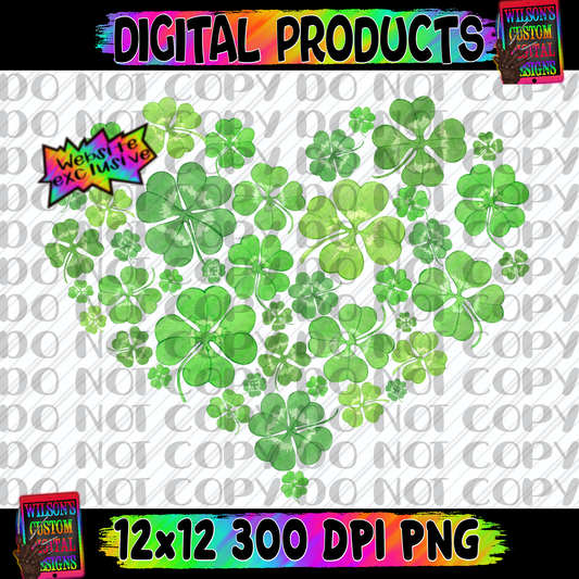 Four leaf clover heart