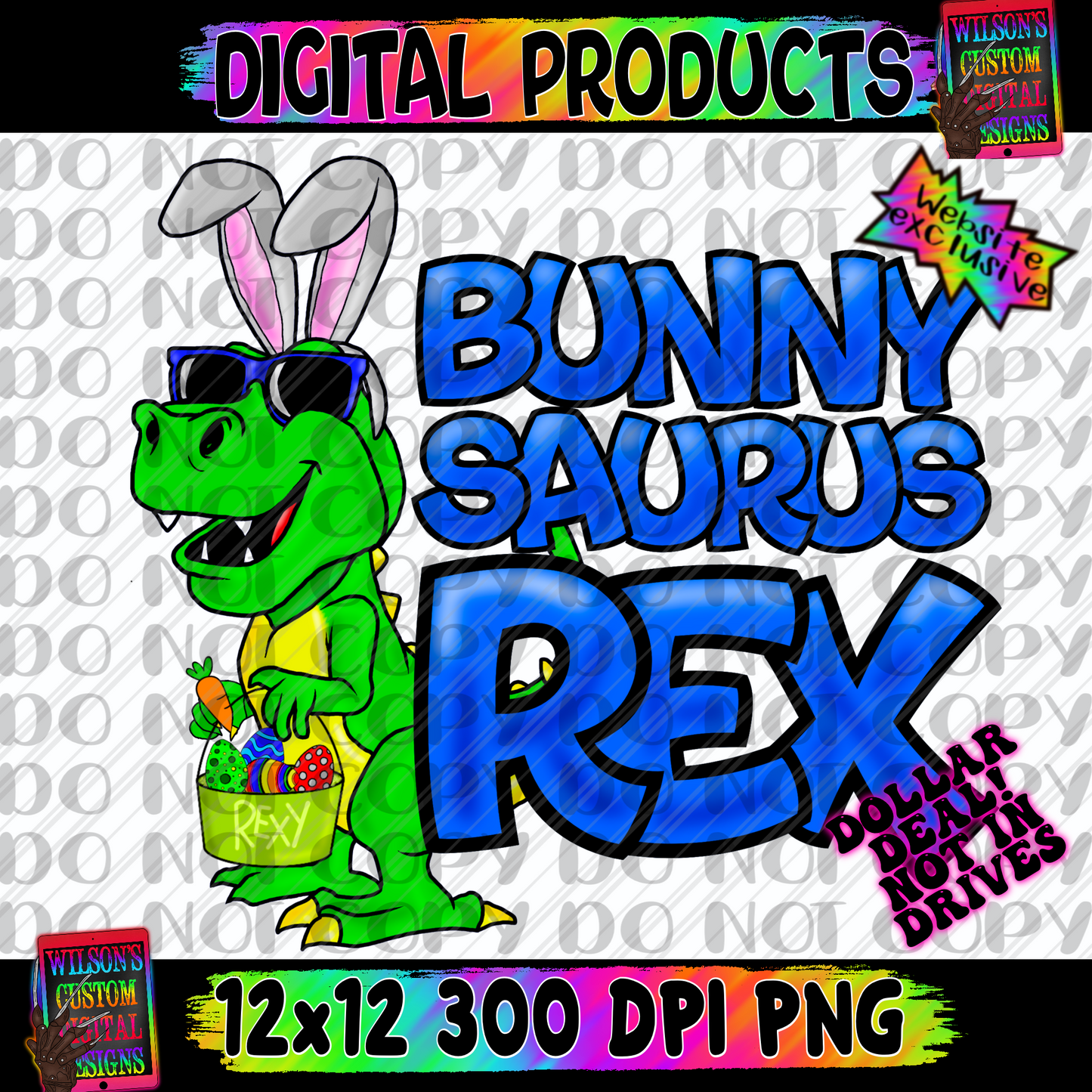 Bunnysaurus Rex blue